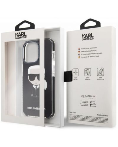 Калъф Karl Lagerfeld - Ikonik Karl, iPhone 13 Pro, черен - 5